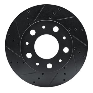Ram Promaster 1500 Brake Rotor (1) - Front Left - R1 Concepts - Drilled & Slotted - Black - `14-`25